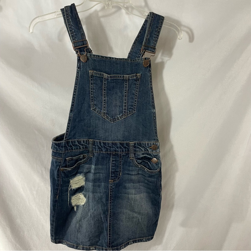 Dollhouse Blue Denim Overall Dress